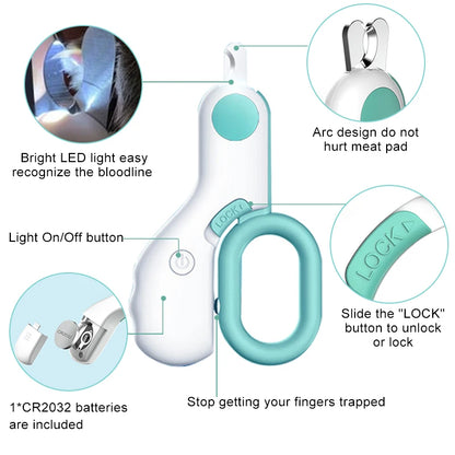 Professional Cat Nail Clipper With LED Light