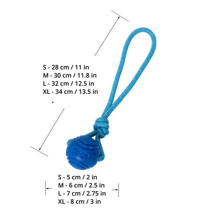 Indestructible Rubber Ball With Rope Dog Tug Toy