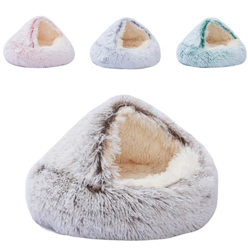 Plush Cat Bed 2 In 1 Warm Cat Basket Cat Bed