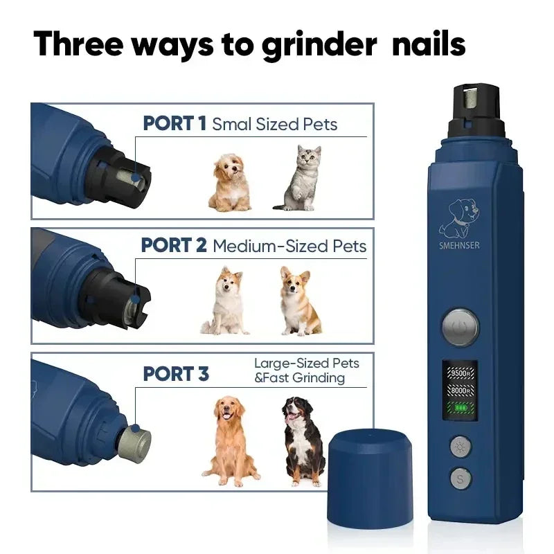 Ultra-Quiet Dog Nail Grinder With LED Light