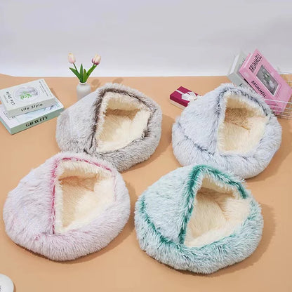 Plush Cat Bed 2 In 1 Warm Cat Basket Cat Bed