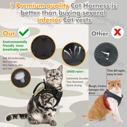 Tactical Cat Harness & Leash Set